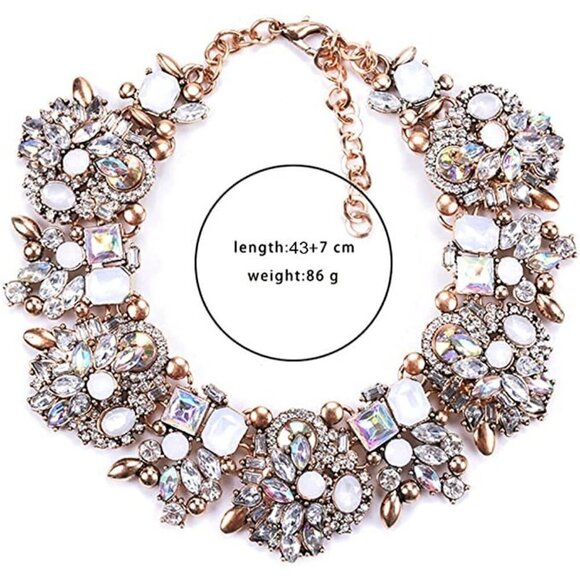 🆕 Stunning Statement Necklace Colorful Glass Crystal Collar Choker SEXY NWT 👀 - Picture 4 of 6